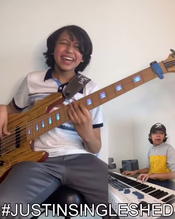 Justin-Lee Schultz jamming to His new single JUST IN