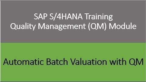 Video 19 - SAP S/4HANA Quality Management (QM) module training - Automatic Batch Valuation with QM