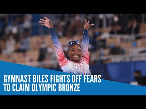 Gymnast Biles fights off fears to claim Olympic bronze