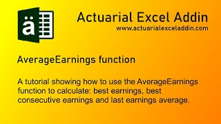 Actuarial Excel Addin - AverageEarnings function screenshot 2