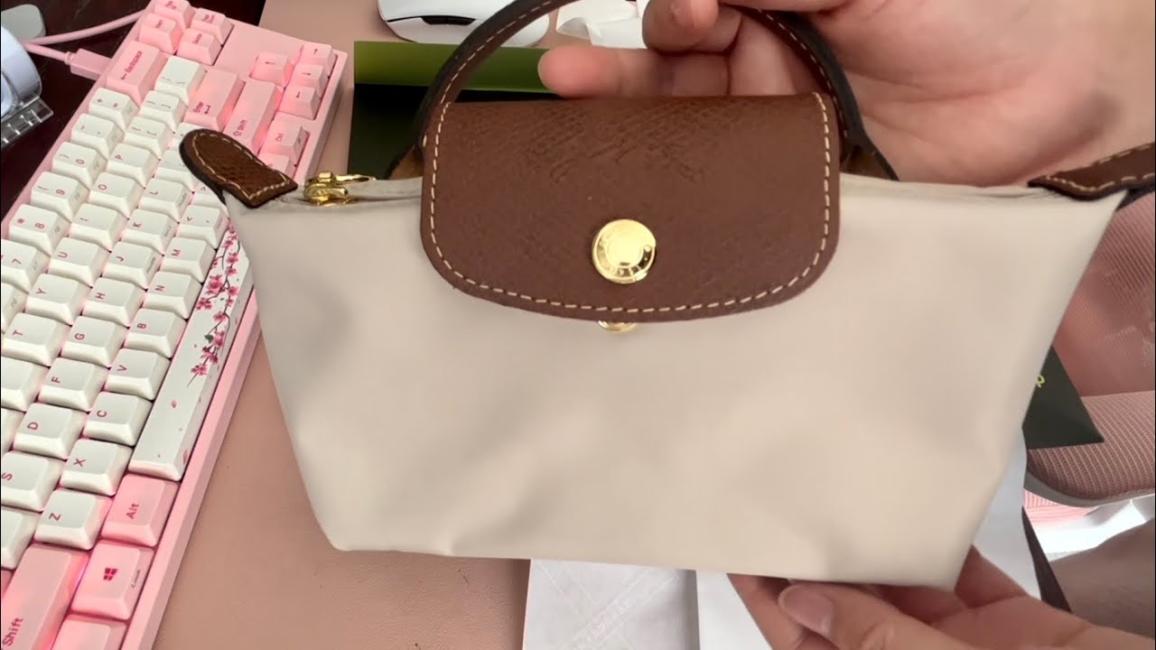 Unboxing Longchamp Le Pliage mini pouch Aesthetic