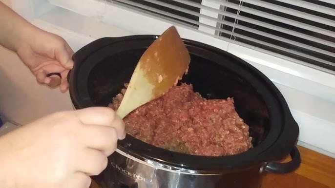 How To Cook Ground Beef In Crock pot - Frugally Blonde