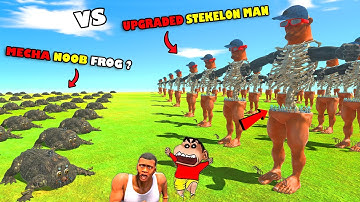 Upgrading NOOB SKELETON MAN into UNDEFEATED SKELETON MAN with SHINCHAN and CHOP in Animal Revolt SIM