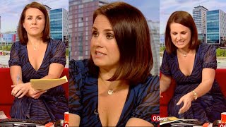 Nina Warhurst Cleavage in Blue Dress - BBC Breakfast Show 2/6/2021