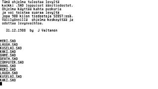ATARI ST PLAYING SOME SAMPLES 31 12 1988 J VALTANEN MONO CHROME BW pd palvelu kuukausilevyke 1990 06