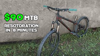 $90 Abandoned Mountain Bike Restoration In 8 Minutes