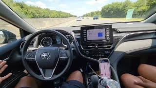 Toyota Camry Drives Itself with Safety Sense - Adaptive Cruise Lane Tracing Centering Distance Alert screenshot 4