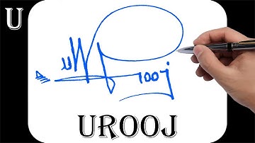 Urooj name signature design - U signature style - How to signature your name