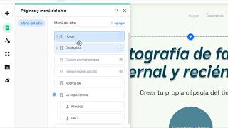 Administra  paginas y gestionar menú en Wix