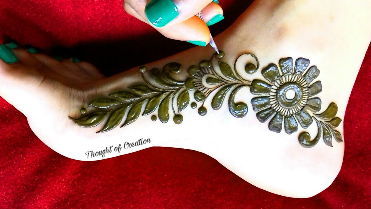28 Simple and Easy Payal Style Leg Mehndi Designs  Foot Henna Designs   Bling Sparkle