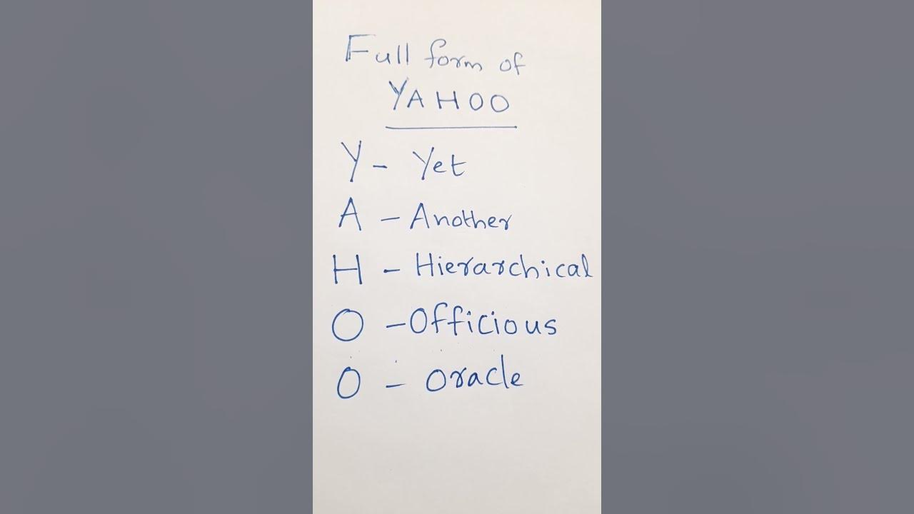 Full form of yahoo computer yahoo abbrevations abbreviation 