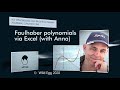 Faulhaber's polynomials via Excel | Algebraic Calculus One | Anna Tomskova
