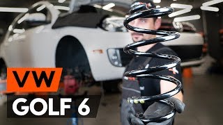 How to change Suspension spring on VW GOLF VI (5K1) - online free video