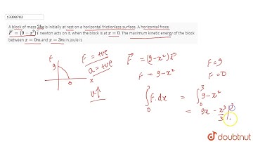 A block of mass `2 kg` is initially at rest on a horizontal frictionless surface. A horizontal froce