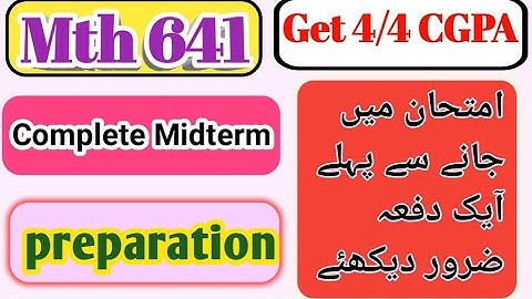Mth641 Midterm preparation part 1. Mth641 Midterm preparation.