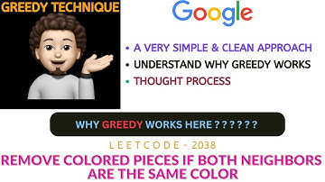 Remove Colored Pieces if Both Neighbors are the Same Color | Intuitive | GOOGLE | Leetcode - 2038