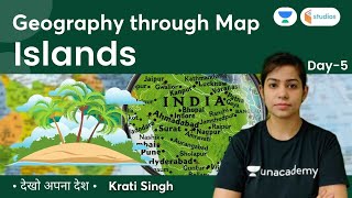 Geography Through Map | Islands of India | By Krati Ma'am