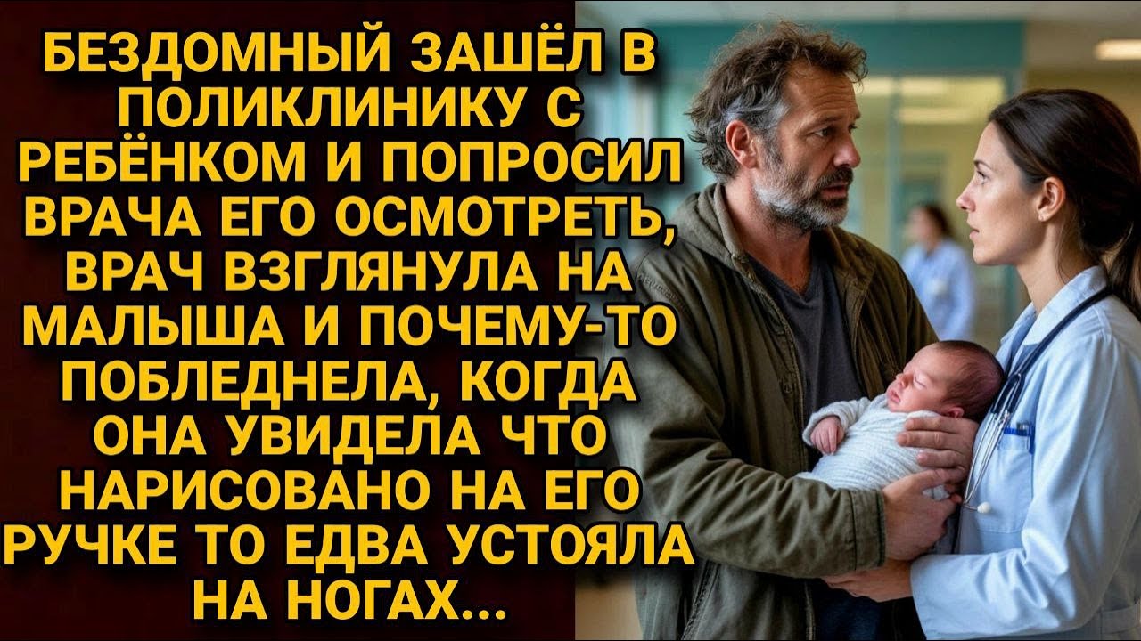 Бездомный зашёл в поликлинику с ребёнком. Врач увидела рисунок на руке малыша и побледнела...