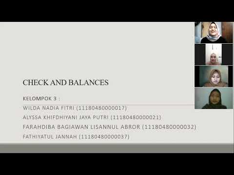 Video: Apa prinsip check and balance?