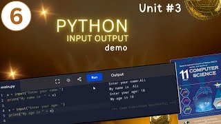 Lecture#6 | Unit#3 | Python I/O input output statements | NBF | CS 11 | ICS1 | FBISE #nbf #exam