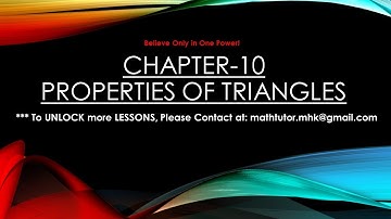 Properties of Triangles-Introduction