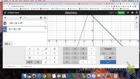Solve systems of equations (graphing calculator desmos)