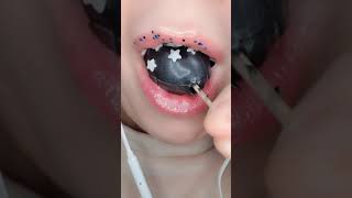 asmr my kissing lips Black Star Gummy ? | asmr mukbang short shorts