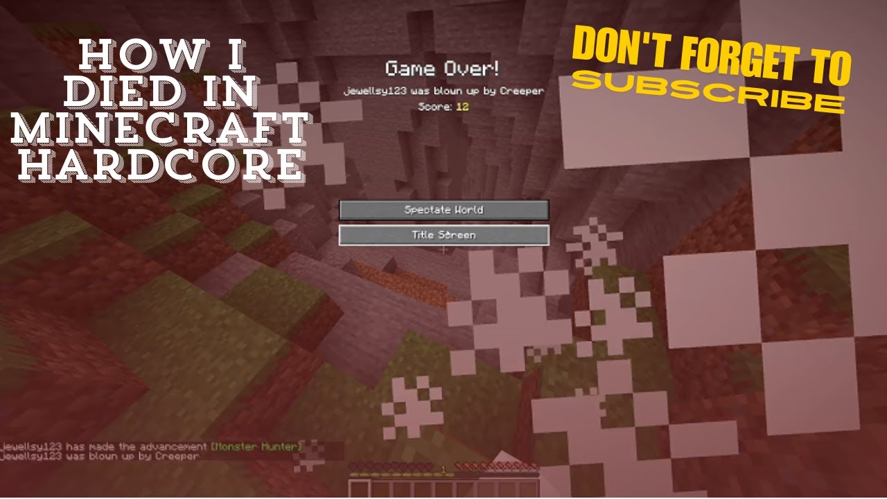 Dying In Minecraft Me Dying In Minecraft Hardcore - YouTube