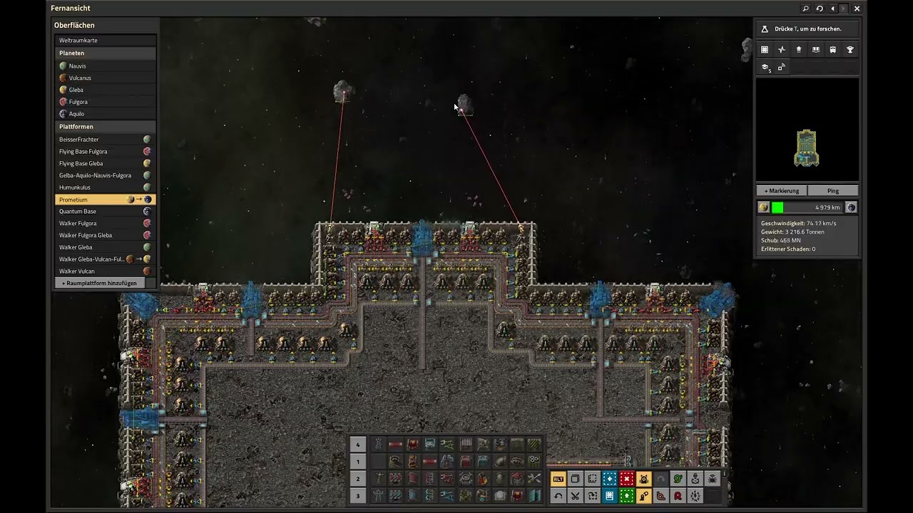 Factorio Space Age - Fettes Kriegsschiff im Aufbau
