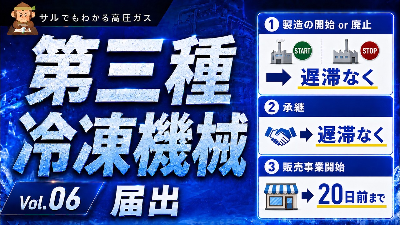 第三種冷凍機械責任者（冷凍3種）法令｜届出が必要な場合【過去問06