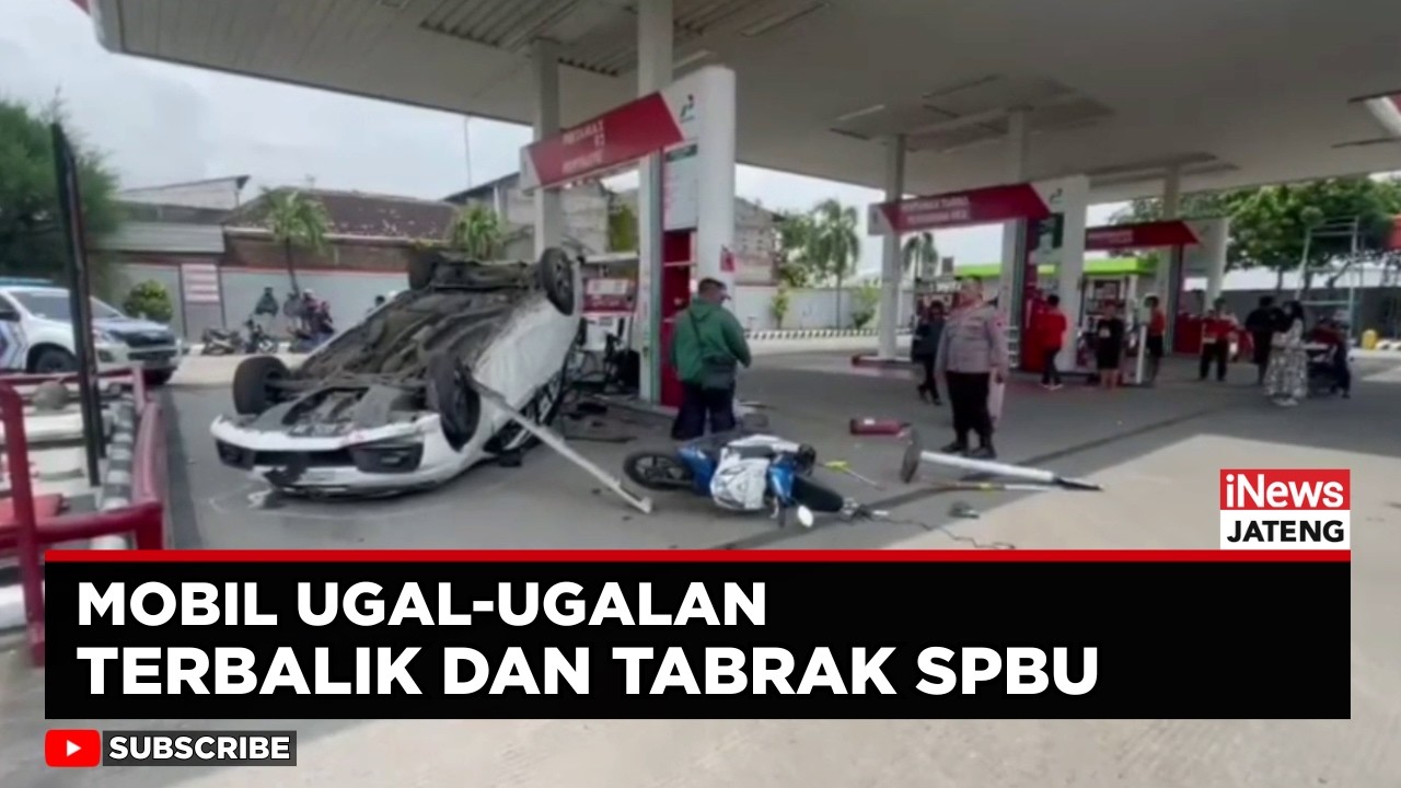 Minibus Terbalik di SPBU Sragen! 7 Orang Dilarikan ke Rumah Sakit | iNews Jateng