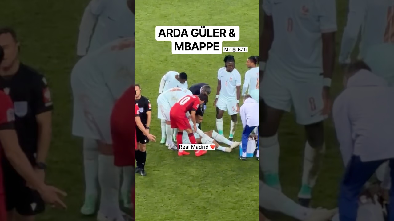 Arda Güler sakatlanan Mbappe’nin yanına koştu: Türkiye vs Fransa