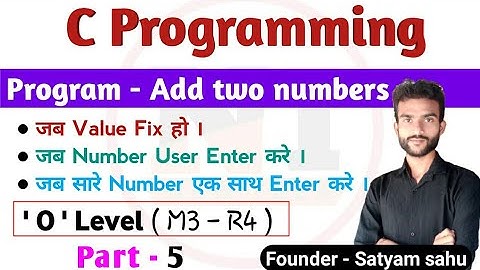 Program-Add Two numbers in c programming Step by step in hindi | Sum of two numbers in c language