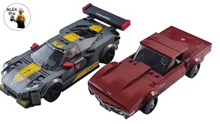 LEGO SPEED CHAMPIONS 76903 speed build and play - Chevrolet Corvette 1969 and  C8.R Race Car