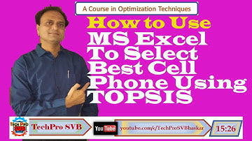 How to Use MS Excel to Select Best Cell Phone using TOPSIS