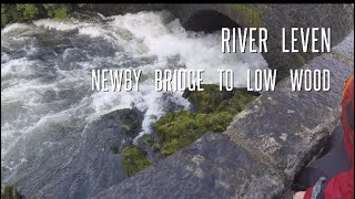 Whitewater kayaking the River Leven, Newby Bridge to Low Wood with Backbarrow bridge, Lake District