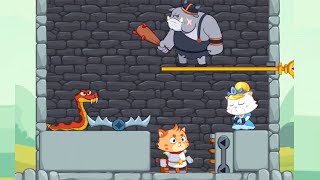 Rescue cat pin the pull puzzle android, ios gameplay All levels Part 2 | How to loot screenshot 3