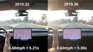 Model 3 0-60-5mph Comparison (Firmware 2019.36 vs 2019.32) screenshot 2