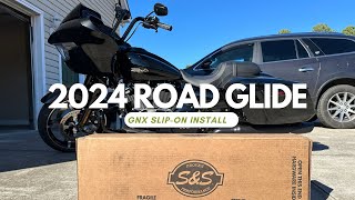 S&S Cycles GNX Slip ons on a 2024 Road Glide 117