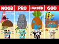 Minecraft FAMILY SPONGEBOB HOUSE BUILD CHALLENGE - NOOB vs PRO vs HACKER vs GOD / Animation