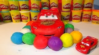 Play Doh Surprise Eggs, Pixar Cars Lightning McQueen and 12 Play Doh Surprise Eggs with Giant Lightn
