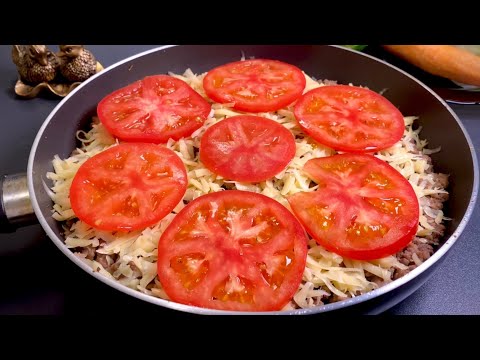 Hackfleisch, Kartoffeln und Tomaten so anbraten! Einfach und sehr lecker!