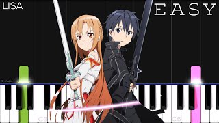 Sword Art Online OP 1 - Crossing Field - LiSA | EASY Piano Tutorial