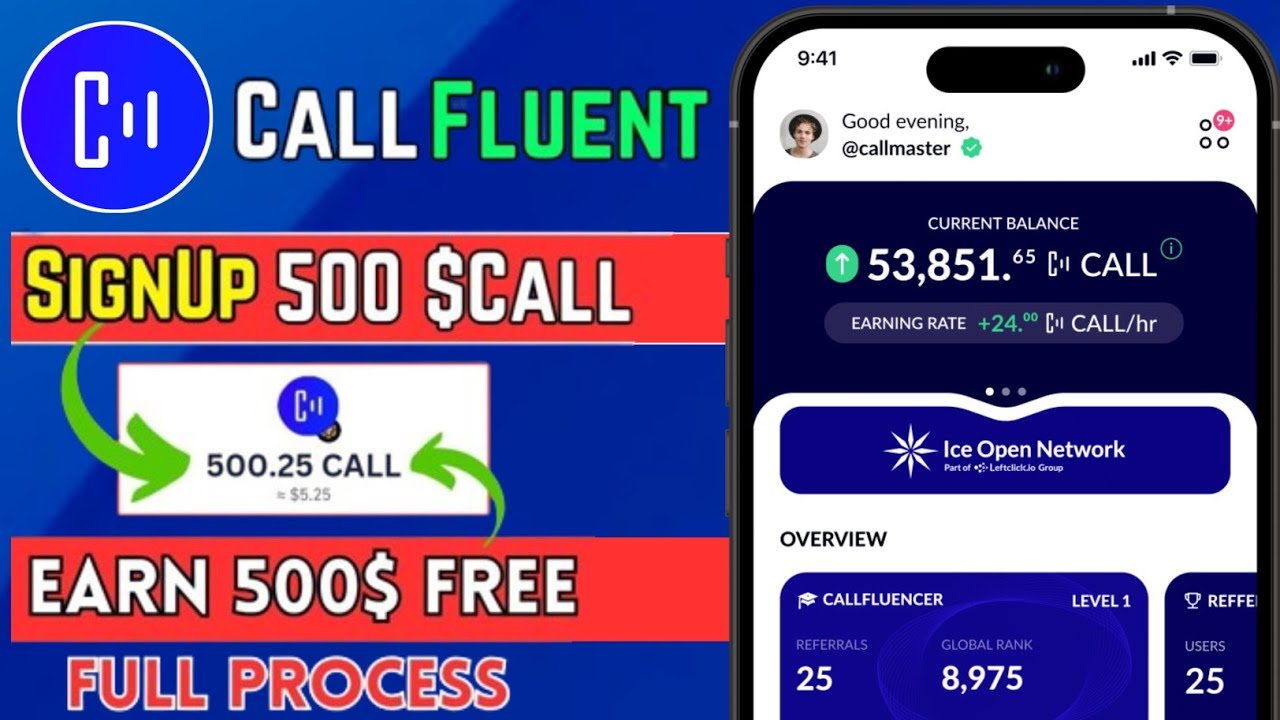CALLFLUENT MINING AIRDROP - Step-by-Step Guide | ICE New Project | 100% ...