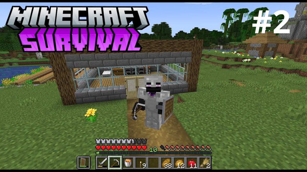 BUILDING A FARM! Minecraft Let's Play Episode 2 - YouTube