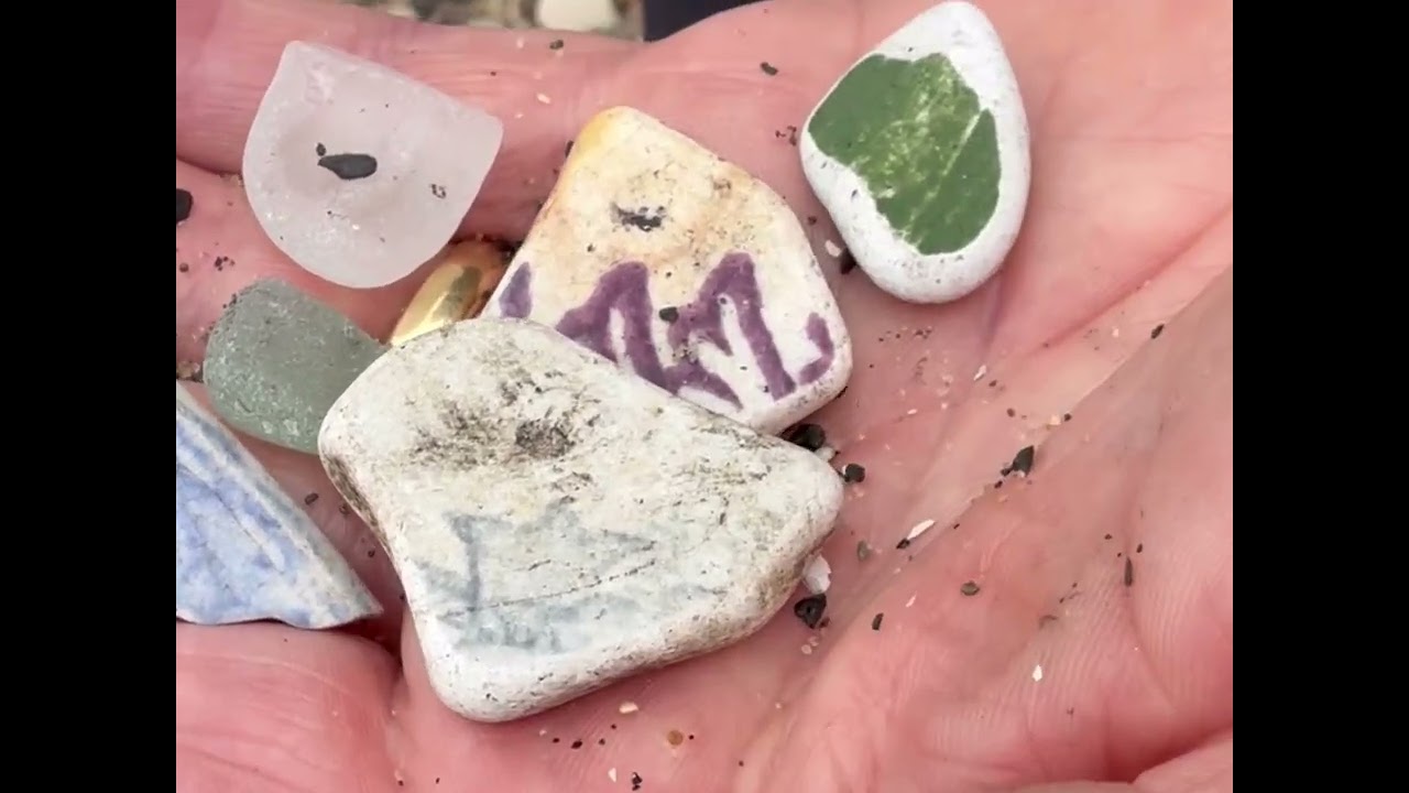 Beach-combing Mindfulness with Scottish Sponge-ware finds too! 