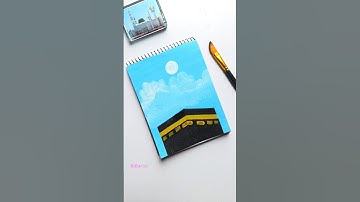Easy Kaaba sharif painting tutorial for beginners on canvas pad #islamicvideo #arabicart #muslimart
