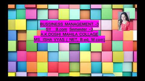 Sy bcom BM lecture 22 by pro Ms Isha vyas