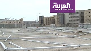 شاهد.. بدء بناء مساكن مؤقتة للعمالة الوافدة في الدمام شرق السعودية