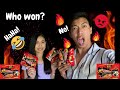 🔥2X SPICY🔥RAMEN CHALLENGE | 🥵HUSBAND & WIFE | SHE WON GIFT |